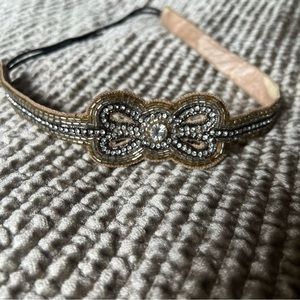 Anthropologie BHLDN crystal bow headband